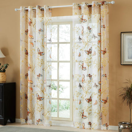 Visillo infantil con mariposas bordadas