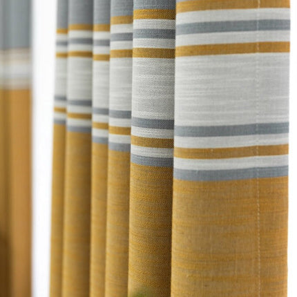 Cortina de Lino con Rayas Horizontales