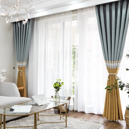 Cortina de Lino con Rayas Horizontales