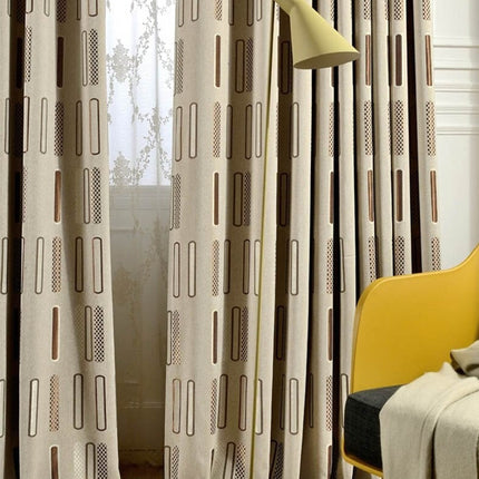 Cortina de salón con estampado moderno