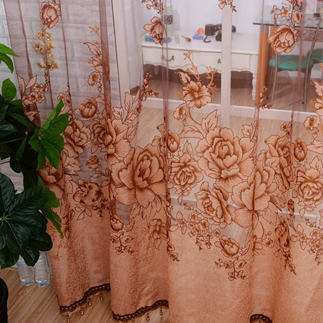 Visillo Floral Rosa para Dormitorio