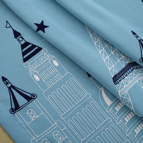 Cortina opaca con estampado de Londres