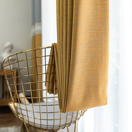 Cortina de Lino con Rayas Horizontales