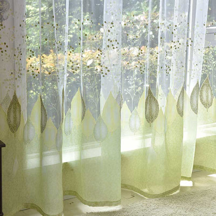 Visillo moderno con estampado de hojas