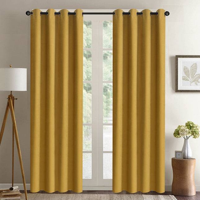 Cortina Opaca Moderna Amarilla para Salón