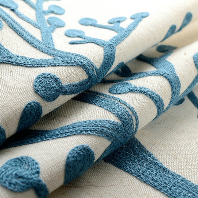 Cortina opaca bordada con efecto lino