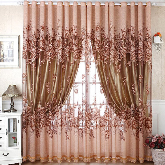 Visillo Floral Rosa para Dormitorio