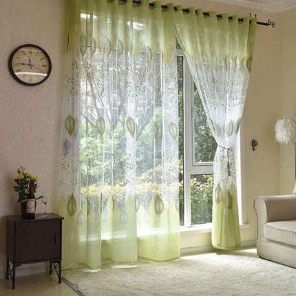 Visillo moderno con estampado de hojas