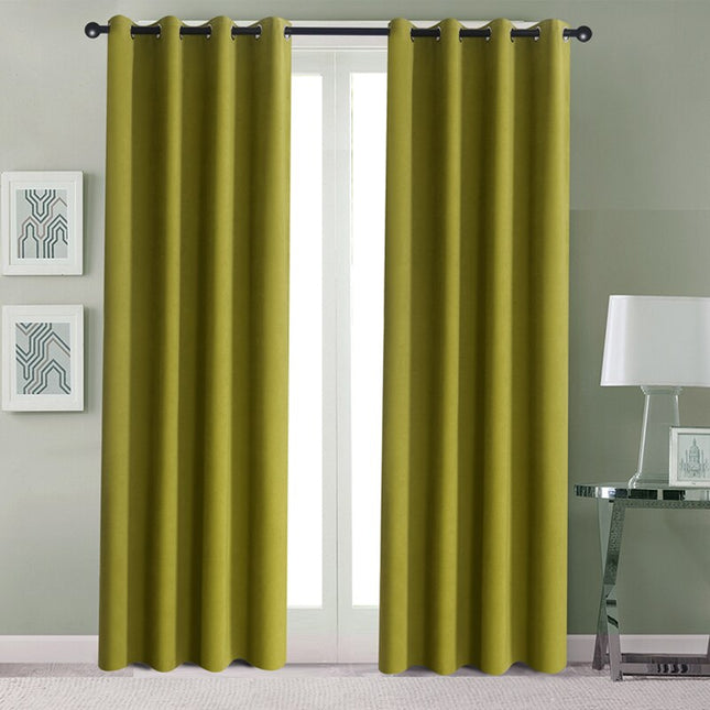 Cortina lisa de color verde oliva