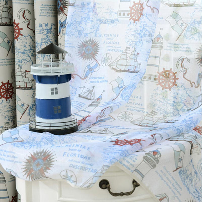 Visillo infantil con estampado marinero