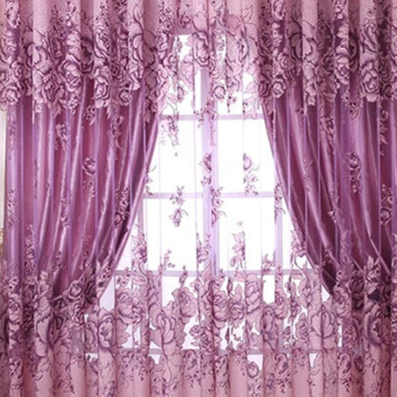 Visillo Floral Rosa para Dormitorio