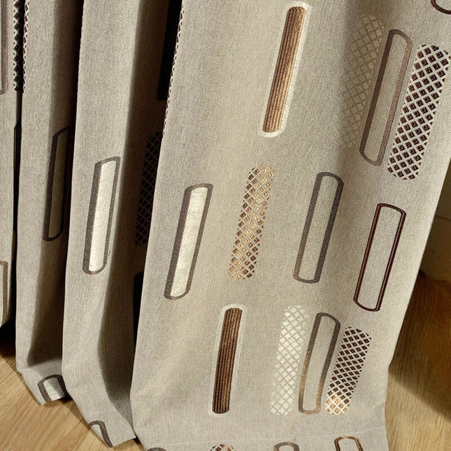 Cortina de salón con estampado moderno