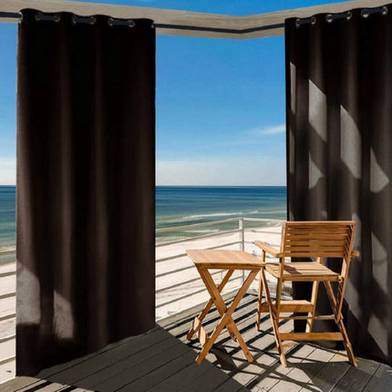 Cortina de exterior impermeable marrón