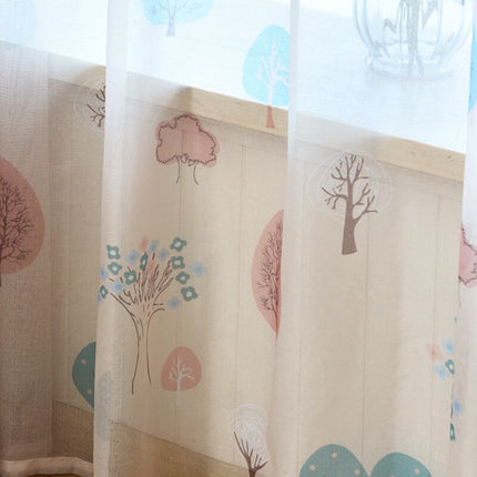 Visillo infantil con estampado de árboles