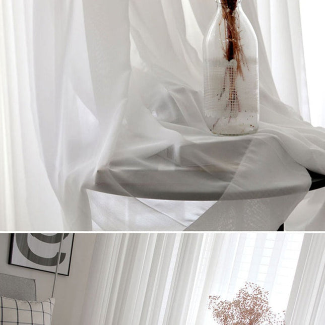 Cortina Visillo Blanco Tela Ligera