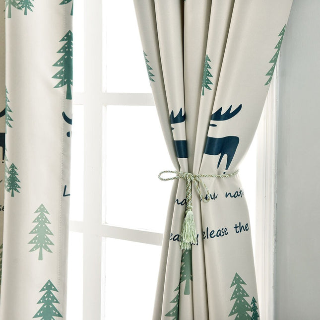 Cortina Opaca Infantil Estampado Bosque