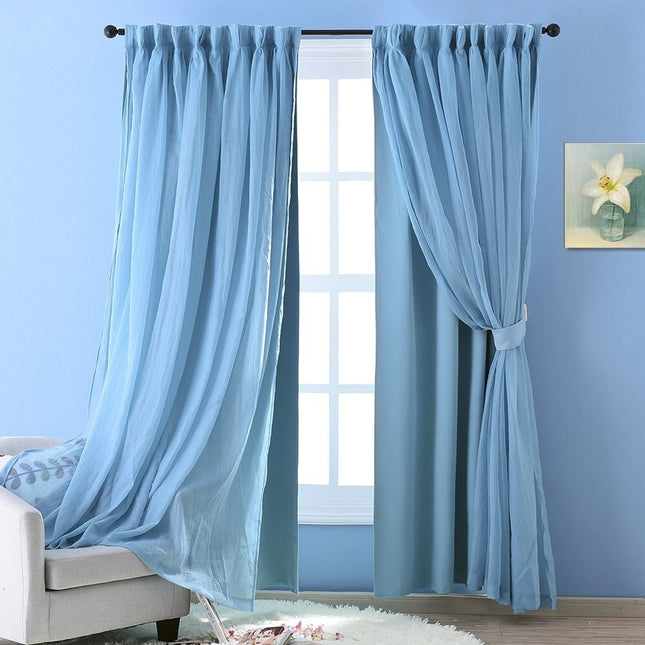 Cortina de doble capa para salón.