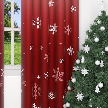 Cortina de Navidad con copos nieve