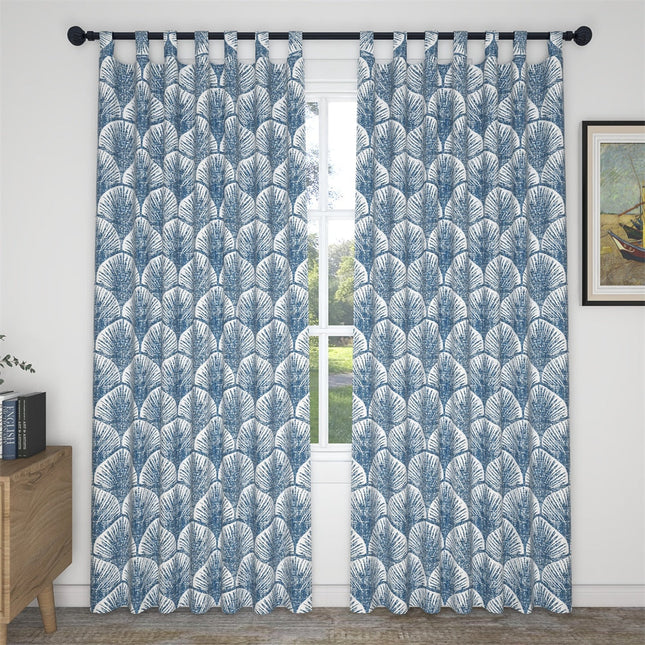 Cortina de salón con estampado conchas