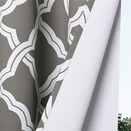 Cortina exterior con estampado marroquí