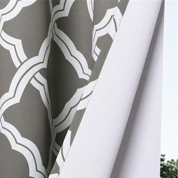 Cortina exterior con estampado marroquí