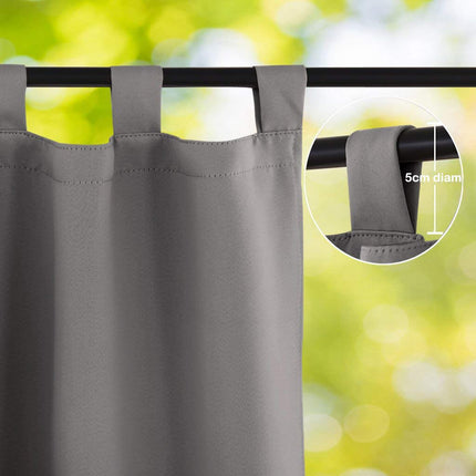 Cortina exterior para porche con ojales