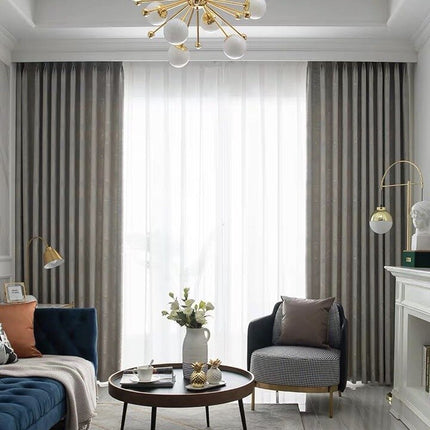 Cortina Opaca Jacquard con Hojas Tonales