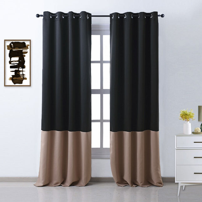 Cortina opaca bicolor para salón moderno