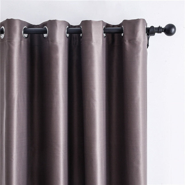 Cortina Opaca Lisa Marrón para Dormitorio