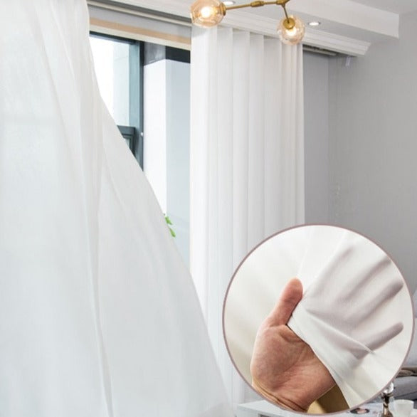 Visillo Blanco Efecto Lino Translúcido