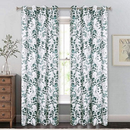 Cortina estampada con motivos vegetales