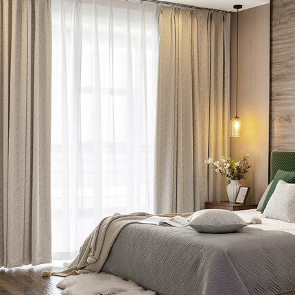 Cortina opaca texturizada blanco crema