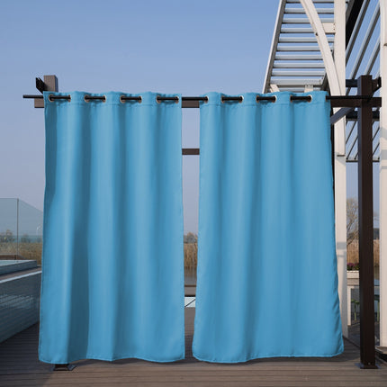 Cortina impermeable para pérgola con ojales