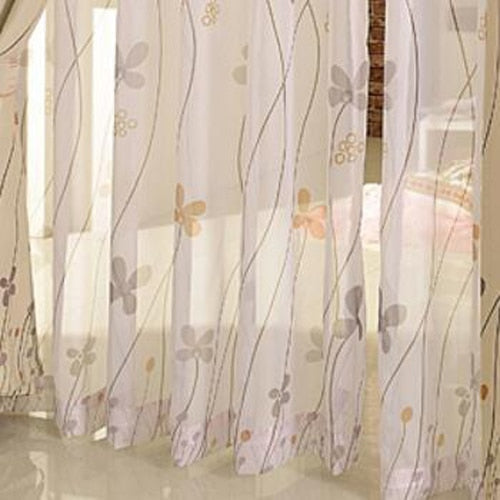 Visillo ligero con estampado de flores