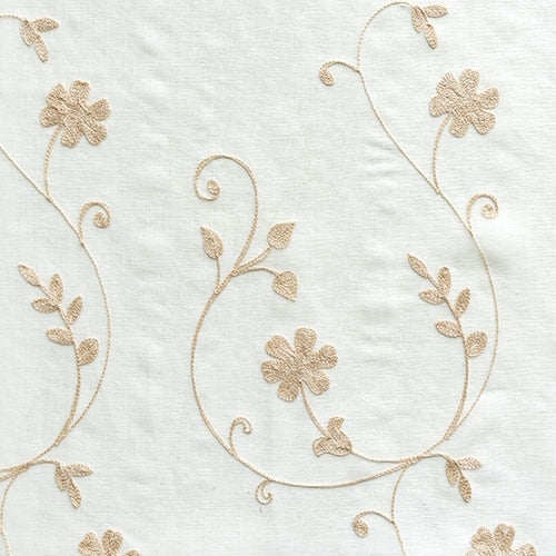 Visillo bordado con ramas y flores