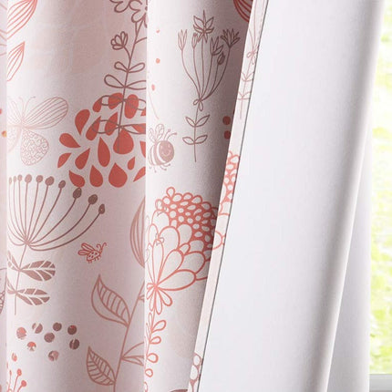 Cortina con estampado floral para salón