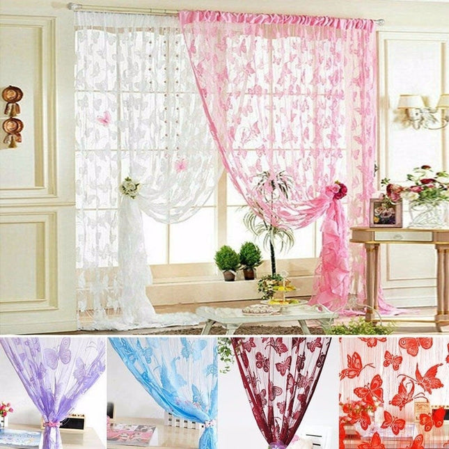 Visillo con mariposas para habitación