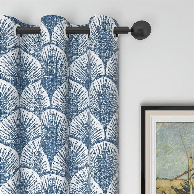 Cortina de salón con estampado conchas