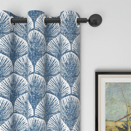 Cortina de salón con estampado conchas