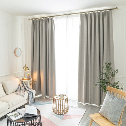 Cortina opaca de salón color beige