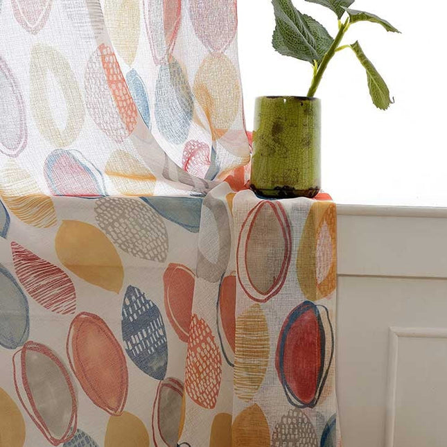 Visillo con estampado de círculos abstractos