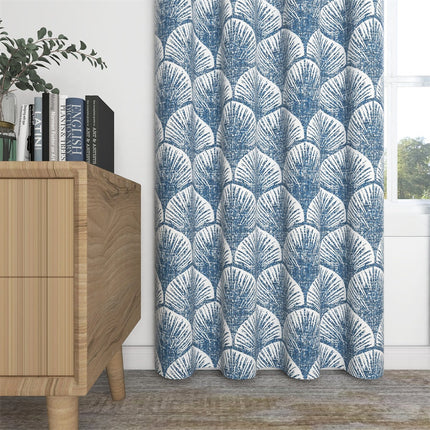 Cortina de salón con estampado conchas