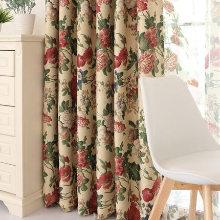 Cortina Opaca con Estampado Floral Campestre