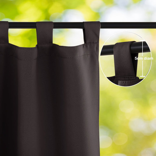 Cortina exterior para porche con ojales