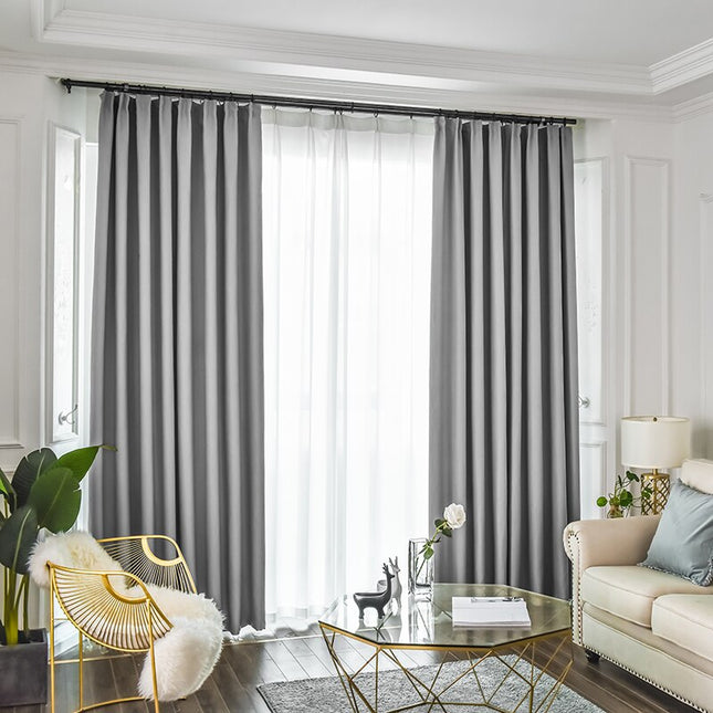 Cortina Opaca Moderna Gris Salón