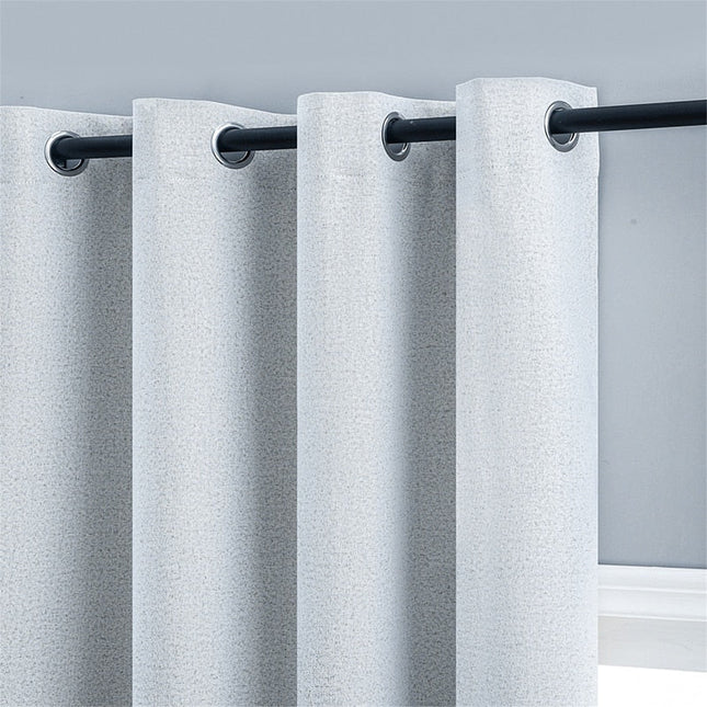 Cortina opaca blanca con efecto jaspeado