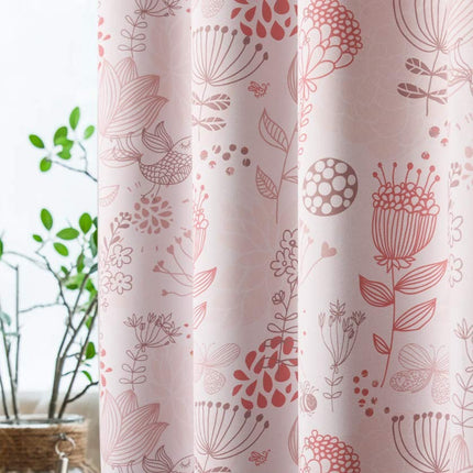 Cortina con estampado floral para salón