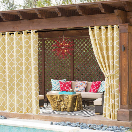 Cortina de Exterior con Estampado Marroquí