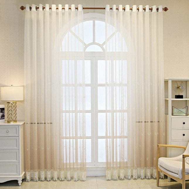 Visillo Translúcido Elegante con Flecos