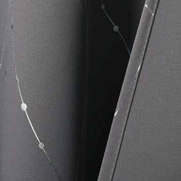 Cortina opaca gris con hilos plateados